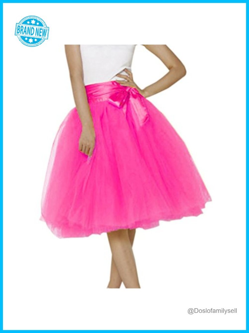 Womens Short Tutu Tulle Skirt with Sash 6 Layer Puffy Dance Prom Party
